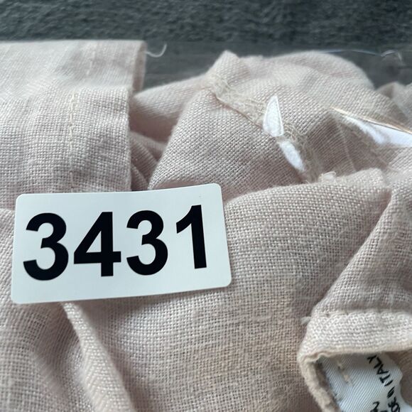 Gigi Moda Midi Dress Women’s One Size Pale Pink Luna 100% Linen Lagenlook Artsy - Picture 10 of 10